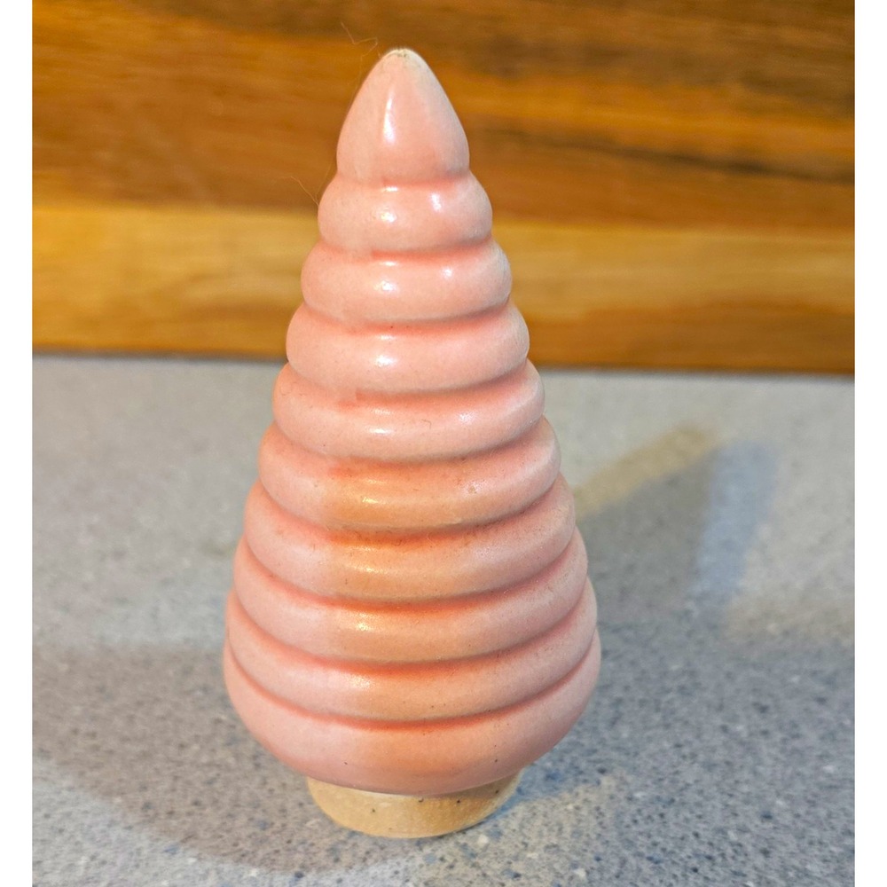 Pink Ceramic Christmas Tree Bauble Decoration Tree Shape, Solid, 3 in
